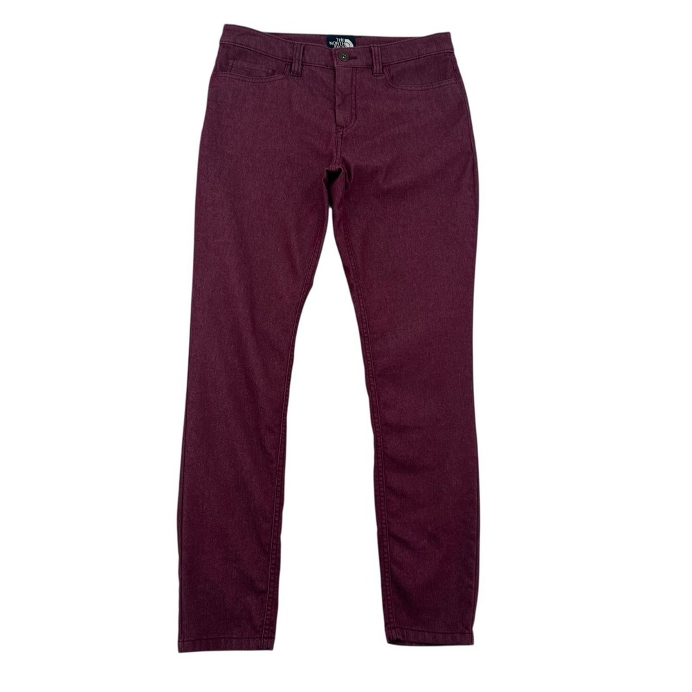 The North Face Skinny Pants Burgundy Plum Stretch Mid Rise Casual Women Size 4